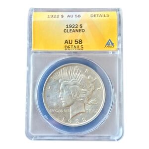 1922 Silver Peace Dollar Coin AU58